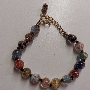 Vintage Italian Venice Murano Glass Sommerso Bracelet